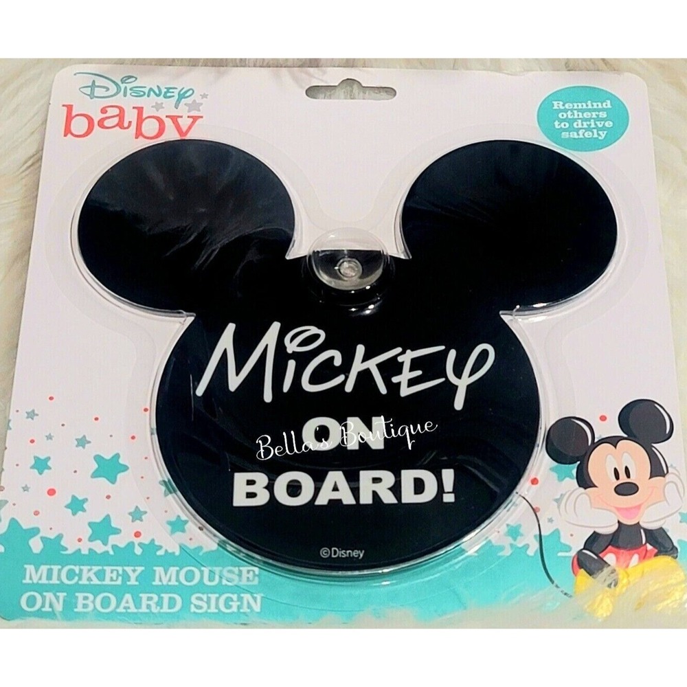 Disney Mickey Mouse baby on board sign new suction window gift